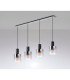Ghent Linear Pendant 4 Light Adjustable E27 Black/Polished Chrome/Iridescent Fade Glass-9