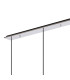 Ghent Linear Pendant 4 Light Adjustable E27 Black/Polished Chrome/Smoke Fade Glass-6