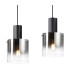 Ghent Linear Pendant 4 Light Adjustable E27 Black/Polished Chrome/Smoke Fade Glass-7