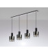 Ghent Linear Pendant 4 Light Adjustable E27 Black/Polished Chrome/Smoke Fade Glass-9