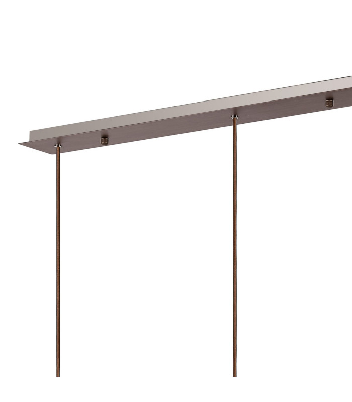 Ghent Linear Pendant 4 Light Adjustable E27 Mocha/Amber Glass-6