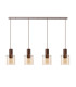 Ghent Linear Pendant 4 Light Adjustable E27 Mocha/Amber Glass-8