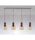 Ghent Linear Pendant 4 Light Adjustable E27 Mocha/Amber Glass-10