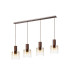 Ghent Linear Pendant 4 Light Adjustable E27 Mocha/Amber Fade Glass-1