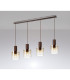 Ghent Linear Pendant 4 Light Adjustable E27 Mocha/Amber Fade Glass-3