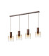 Ghent Linear Pendant 4 Light Adjustable E27 Mocha/Amber Fade Glass-4