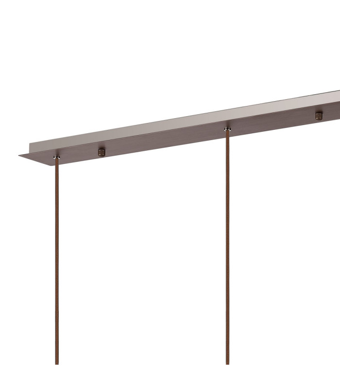 Ghent Linear Pendant 4 Light Adjustable E27 Mocha/Amber Fade Glass-5