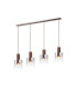 Ghent Linear Pendant 4 Light Adjustable E27 Mocha/Iridescent Fade Glass-1