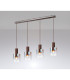 Ghent Linear Pendant 4 Light Adjustable E27 Mocha/Iridescent Fade Glass-3
