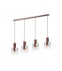 Ghent Linear Pendant 4 Light Adjustable E27 Mocha/Iridescent Fade Glass-4