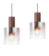 Ghent Linear Pendant 4 Light Adjustable E27 Mocha/Iridescent Fade Glass-7