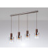Ghent Linear Pendant 4 Light Adjustable E27 Mocha/Iridescent Fade Glass-9