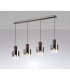 Ghent Linear Pendant 4 Light Adjustable E27 Mocha/Smoke Fade Glass-3