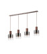 Ghent Linear Pendant 4 Light Adjustable E27 Mocha/Smoke Fade Glass-4
