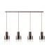 Ghent Linear Pendant 4 Light Adjustable E27 Mocha/Smoke Fade Glass-8