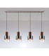 Ghent Linear Pendant 4 Light Adjustable E27 Mocha/Smoke Fade Glass-10