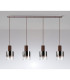 Ghent Linear Pendant 4 Light Adjustable E27 Mocha/Smoke Fade Glass-11