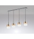 Ghent Linear Pendant 4 Light Adjustable E27 Polished Nickel/Black/Amber Fade Glass-3