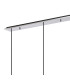 Ghent Linear Pendant 4 Light Adjustable E27 Polished Nickel/Black/Amber Fade Glass-5