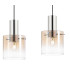 Ghent Linear Pendant 4 Light Adjustable E27 Polished Nickel/Black/Amber Fade Glass-6