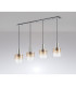 Ghent Linear Pendant 4 Light Adjustable E27 Polished Nickel/Black/Amber Fade Glass-7