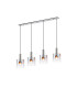 Ghent Linear Pendant 4 Light Adjustable E27 Polished Nickel/Black/Iridescent Fade Glass-1