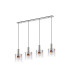 Ghent Linear Pendant 4 Light Adjustable E27 Polished Nickel/Black/Iridescent Fade Glass-3