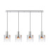 Ghent Linear Pendant 4 Light Adjustable E27 Polished Nickel/Black/Iridescent Fade Glass-4