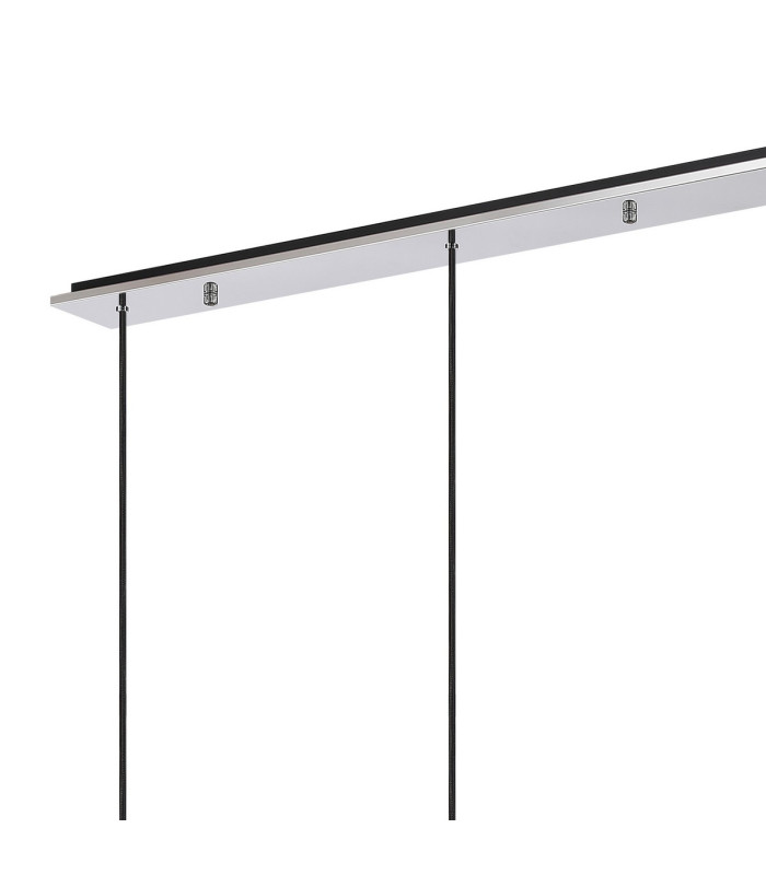 Ghent Linear Pendant 4 Light Adjustable E27 Polished Nickel/Black/Iridescent Fade Glass-5
