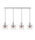 Ghent Linear Pendant 4 Light Adjustable E27 Polished Nickel/Black/Iridescent Fade Glass-7