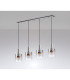 Ghent Linear Pendant 4 Light Adjustable E27 Polished Nickel/Black/Iridescent Fade Glass-8