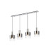 Ghent Linear Pendant 4 Light Adjustable E27 Polished Nickel/Black/Smoke Fade Glass-1