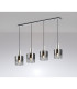 Ghent Linear Pendant 4 Light Adjustable E27 Polished Nickel/Black/Smoke Fade Glass-3