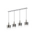 Ghent Linear Pendant 4 Light Adjustable E27 Polished Nickel/Black/Smoke Fade Glass-4