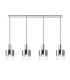 Ghent Linear Pendant 4 Light Adjustable E27 Polished Nickel/Black/Smoke Fade Glass-5