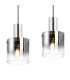 Ghent Linear Pendant 4 Light Adjustable E27 Polished Nickel/Black/Smoke Fade Glass-7