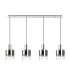 Ghent Linear Pendant 4 Light Adjustable E27 Polished Nickel/Black/Smoke Fade Glass-8
