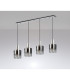 Ghent Linear Pendant 4 Light Adjustable E27 Polished Nickel/Black/Smoke Fade Glass-9