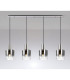 Ghent Linear Pendant 4 Light Adjustable E27 Polished Nickel/Black/Smoke Fade Glass-10