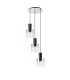 Ghent 50cm Round Pendant 3 Light Adjustable E27 Black/Amber Fade Glass-1