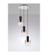 Ghent 50cm Round Pendant 3 Light Adjustable E27 Black/Amber Fade Glass-3
