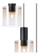 Ghent 50cm Round Pendant 3 Light Adjustable E27 Black/Amber Fade Glass-6