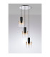 Ghent 50cm Round Pendant 3 Light Adjustable E27 Black/Amber Fade Glass-8