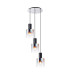 Ghent 50cm Round Pendant 3 Light Adjustable E27 Black/Iridescent Fade Glass-1