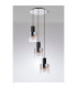 Ghent 50cm Round Pendant 3 Light Adjustable E27 Black/Iridescent Fade Glass-3