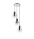 Ghent 50cm Round Pendant 3 Light Adjustable E27 Black/Iridescent Fade Glass-4