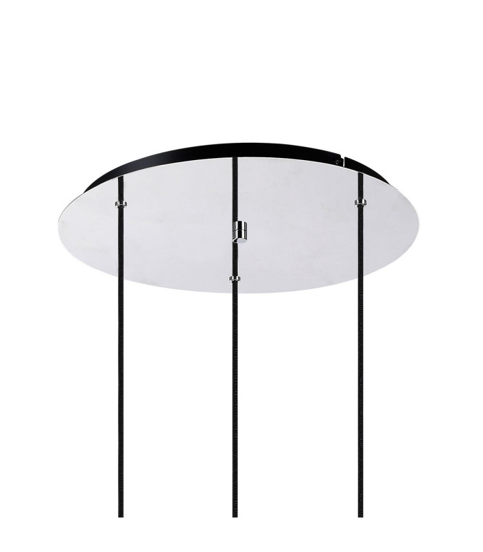 Ghent 50cm Round Pendant 3 Light Adjustable E27 Black/Iridescent Fade Glass-5