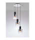 Ghent 50cm Round Pendant 3 Light Adjustable E27 Black/Iridescent Fade Glass-8