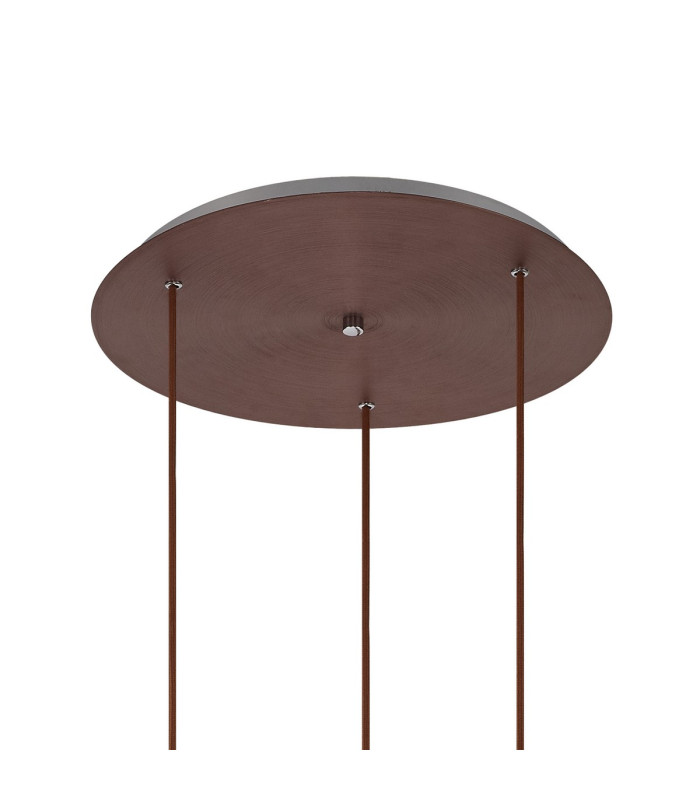 Ghent 50cm Round Pendant 3 Light Adjustable E27 Mocha/Amber Fade Glass-5