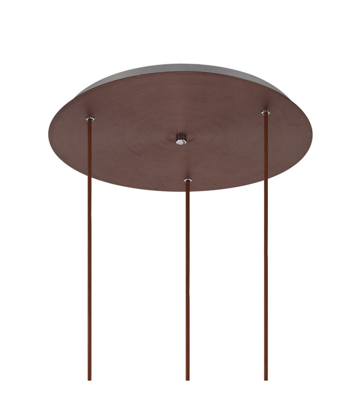Ghent 50cm Round Pendant 3 Light Adjustable E27 Mocha/Iridescent Fade Glass-5